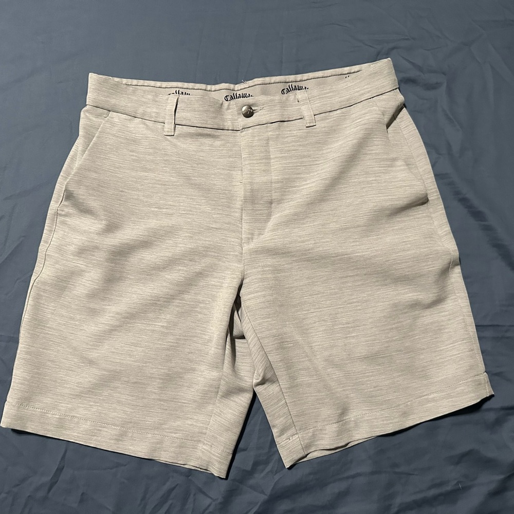 Callaway Men's Light Gray Flat Front‎ Golf Shorts